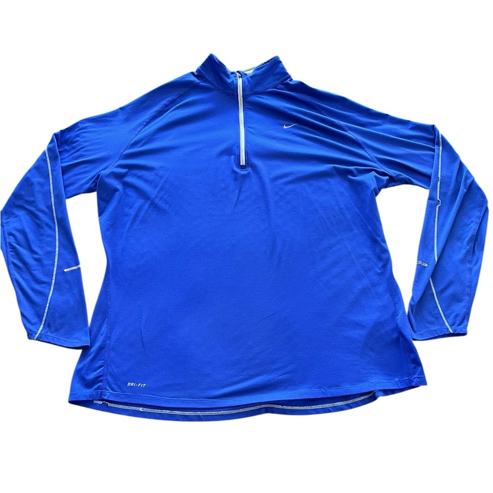 Nike Royal Blue Long Sleeve Quarter Zip‎ Athletic Top Size XXL